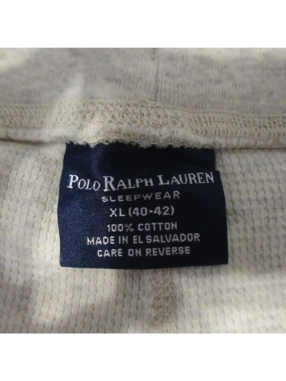 Polo Ralph Lauren Pants‎ Mens XL 40 42 Gray Tan Waflle Knit Lounge Pajamas